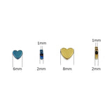 6/8mm Multicolored Peach Hearts Hematite Loose Beads for Jewelry Making