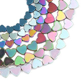 6/8mm Multicolored Peach Hearts Hematite Loose Beads for Jewelry Making