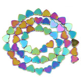 6/8mm Multicolored Peach Hearts Hematite Loose Beads for Jewelry Making