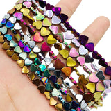 6/8mm Multicolored Peach Hearts Hematite Loose Beads for Jewelry Making