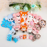 Silicone Beads Clips Teether Animals Beads DIY Pacifier Chain Necklace