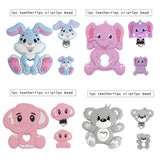 Silicone Beads Clips Teether Animals Beads DIY Pacifier Chain Necklace