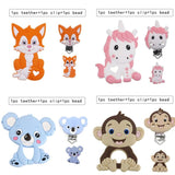 Silicone Beads Clips Teether Animals Beads DIY Pacifier Chain Necklace