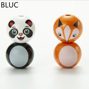 20mm Fox Wooden Beads DIY Bracelet Accessories