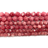 Faceted Round Red Rhodochrosite Stone Beads for Jewelry Making