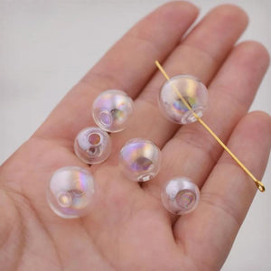 10pc Colorful 10mm 12mm 14mm Glass Ball Globe Pendant Jewelry Findings