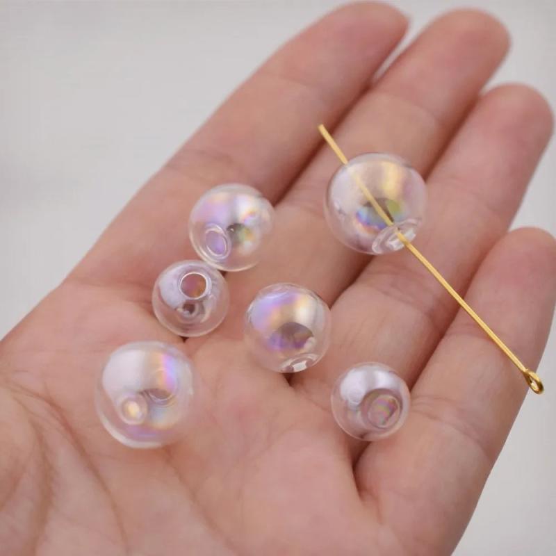 10pc Colorful 10mm 12mm 14mm Glass Ball Globe Pendant Jewelry Findings
