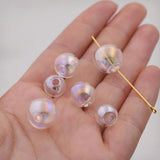 10pc Colorful 10mm 12mm 14mm Glass Ball Globe Pendant Jewelry Findings
