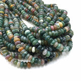 Green Indian Agate Rondelle Stone Beads for DIY Jewelry Making