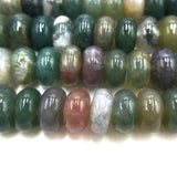 Green Indian Agate Rondelle Stone Beads for DIY Jewelry Making