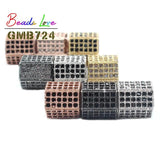 3pcs Geometric CZ Spacer Beads Copper Micro Pave Zirconia for DIY Charm Bracelet