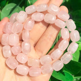 8x12mm Pink Quartz Stone Beads Natural Loose Spacer Beads
