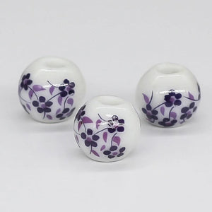 50pcs Round Ceramic Beads for DIY Jewelry Making 10mm Porcelain Beads