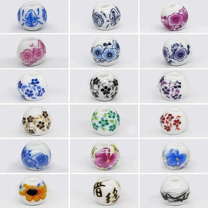 50pcs Round Ceramic Beads for DIY Jewelry Making 10mm Porcelain Beads