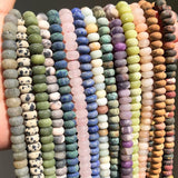 5*8mm Pink Quartz Agates Jades Lapis Rondelle Beads