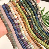 5*8mm Pink Quartz Agates Jades Lapis Rondelle Beads