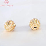 6PCS 10MM Brass Round Spacer Beads for DIY Jewelry