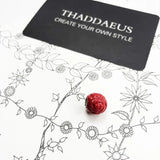 Red Enamel Rose Bead Charm, Lucky Europe Bracelet Jewelry