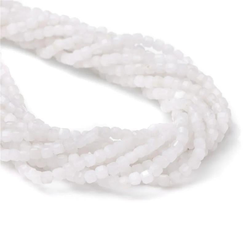 Moonstone Cube Square Beads 2-3mm Loose Spacer Stone for DIY Necklace Bracelet