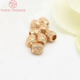 10PCS 5.5x5MM 24K Champagne Plated Brass Oval Spacer Beads