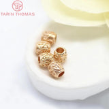 10PCS 5.5x5MM 24K Champagne Plated Brass Oval Spacer Beads