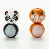 20mm Panda Fox Wooden Beads Bracelet Necklace Crafts Jewelry Making