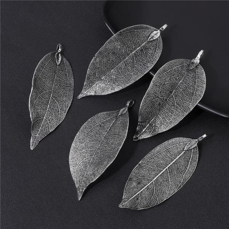 5PCS Colorful Leaf Pendant Charms For DIY Jewelry Making 40-60mm