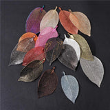5PCS Colorful Leaf Pendant Charms For DIY Jewelry Making 40-60mm