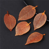 5PCS Colorful Leaf Pendant Charms For DIY Jewelry Making 40-60mm