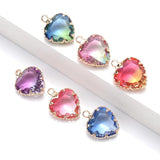 10pcs Heart Crystal Charms Pendant for DIY Jewelry Making