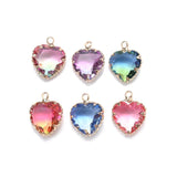 10pcs Heart Crystal Charms Pendant for DIY Jewelry Making