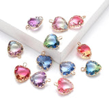 10pcs Heart Crystal Charms Pendant for DIY Jewelry Making