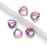 10pcs Heart Crystal Charms Pendant for DIY Jewelry Making