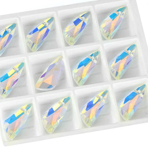 Crystal Wing Pendant Glass Charms Beads for DIY Jewelry 12PCS