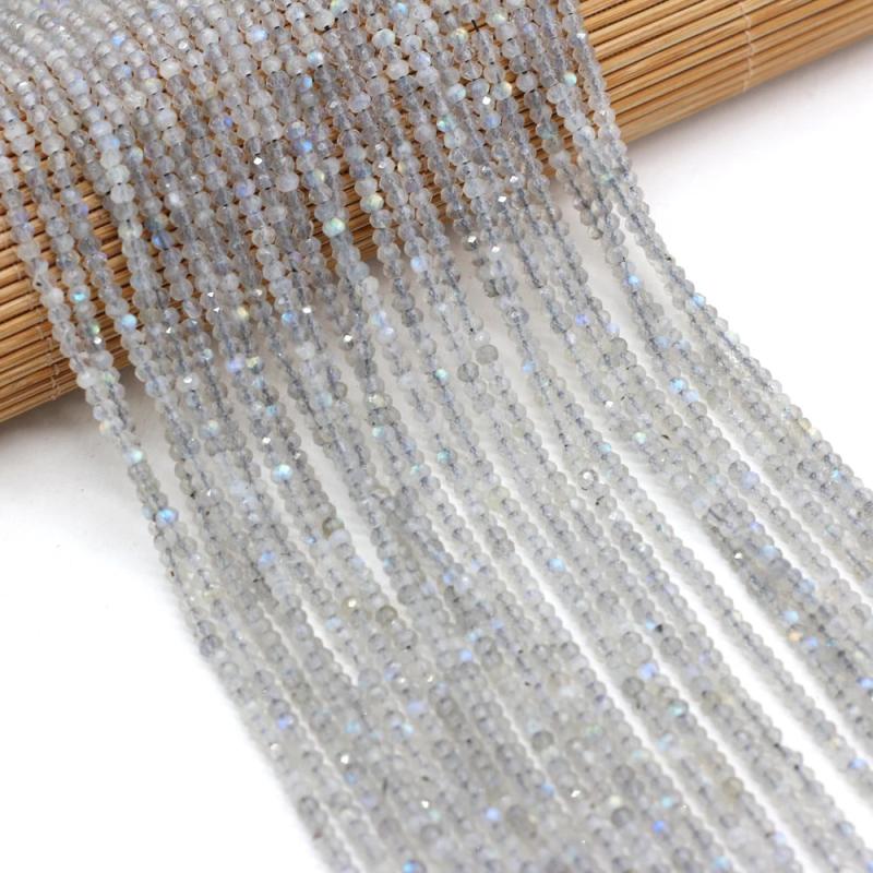 Faceted Flash Labradorite Stone Beads 3x2mm