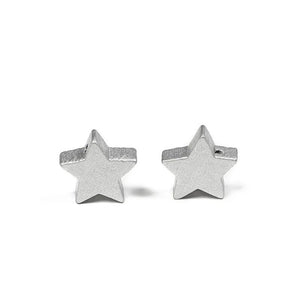 50 Pcs Golden & Silver 5-pointed Star Wood Spacer Beads Craft Baby Toy