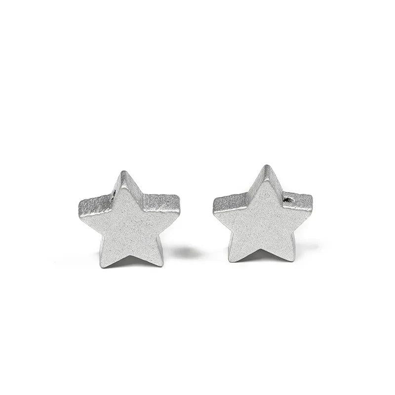 50 Pcs Golden & Silver 5-pointed Star Wood Spacer Beads Craft Baby Toy