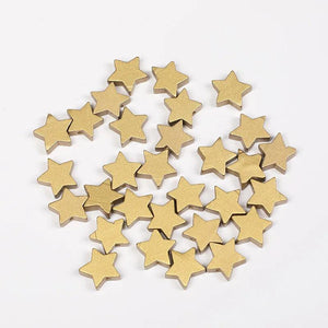 50 Pcs Golden & Silver 5-pointed Star Wood Spacer Beads Craft Baby Toy