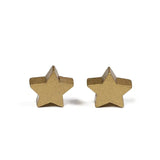 50 Pcs Golden & Silver 5-pointed Star Wood Spacer Beads Craft Baby Toy