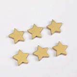 50 Pcs Golden & Silver 5-pointed Star Wood Spacer Beads Craft Baby Toy