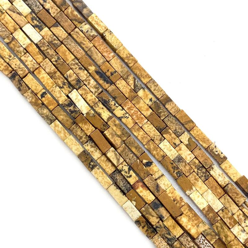 2x4mm Pine Stone Rectangular Tube Beads Flower Charm