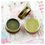 50pcs Antique Bronze Plated Hole Beads Base Setting Charms Tray Pendant