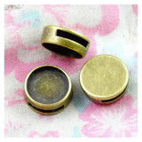 50pcs Antique Bronze Plated Hole Beads Base Setting Charms Tray Pendant