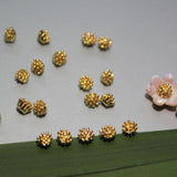 20pcs 4mm Copper Flower Buds Jewelry DIY Earrings Brooch Beads Women Making