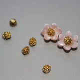 20pcs 4mm Copper Flower Buds Jewelry DIY Earrings Brooch Beads Women Making