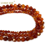Natural Faceted Red Agate Spacer Beads for DIY Jewelry Making