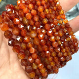 Natural Faceted Red Agate Spacer Beads for DIY Jewelry Making