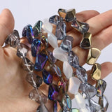 Multicolor Glass Beads Irregular Spacer Beads DIY Jewelry 16mm x 10mm