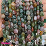 Multicolor Agates Stone Loose Beads 10mm Heart Shape DIY Jewelry 38Pcs