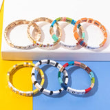 20PCS Colorful Rectangle Enamel Beads for Jewelry Making